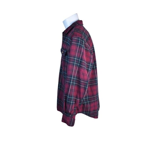 Eddie Bauer Flannel Red Black Tartan Plaid Mens XL - Picture 2 of 6